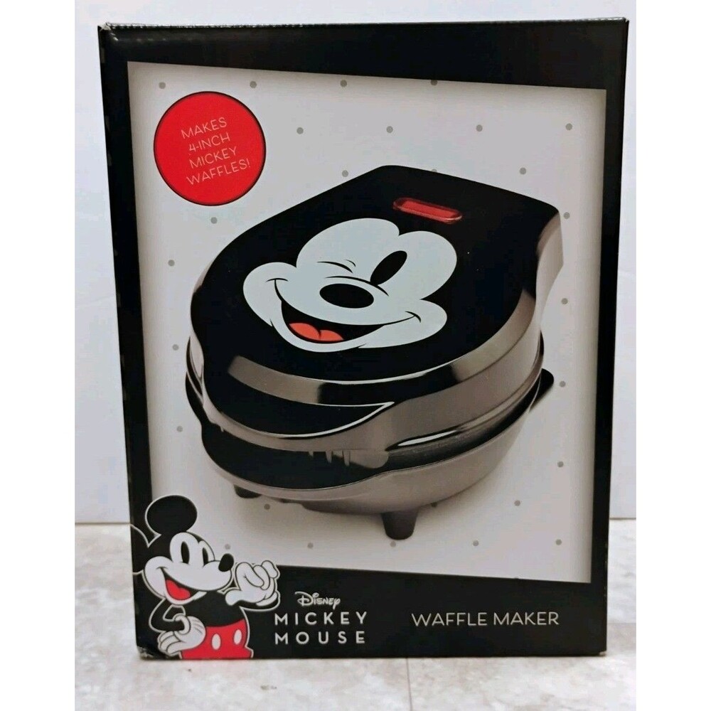 Disney Mickey Mouse 4" Mini Waffle Maker Black Select Brands DCM-9 Open Box